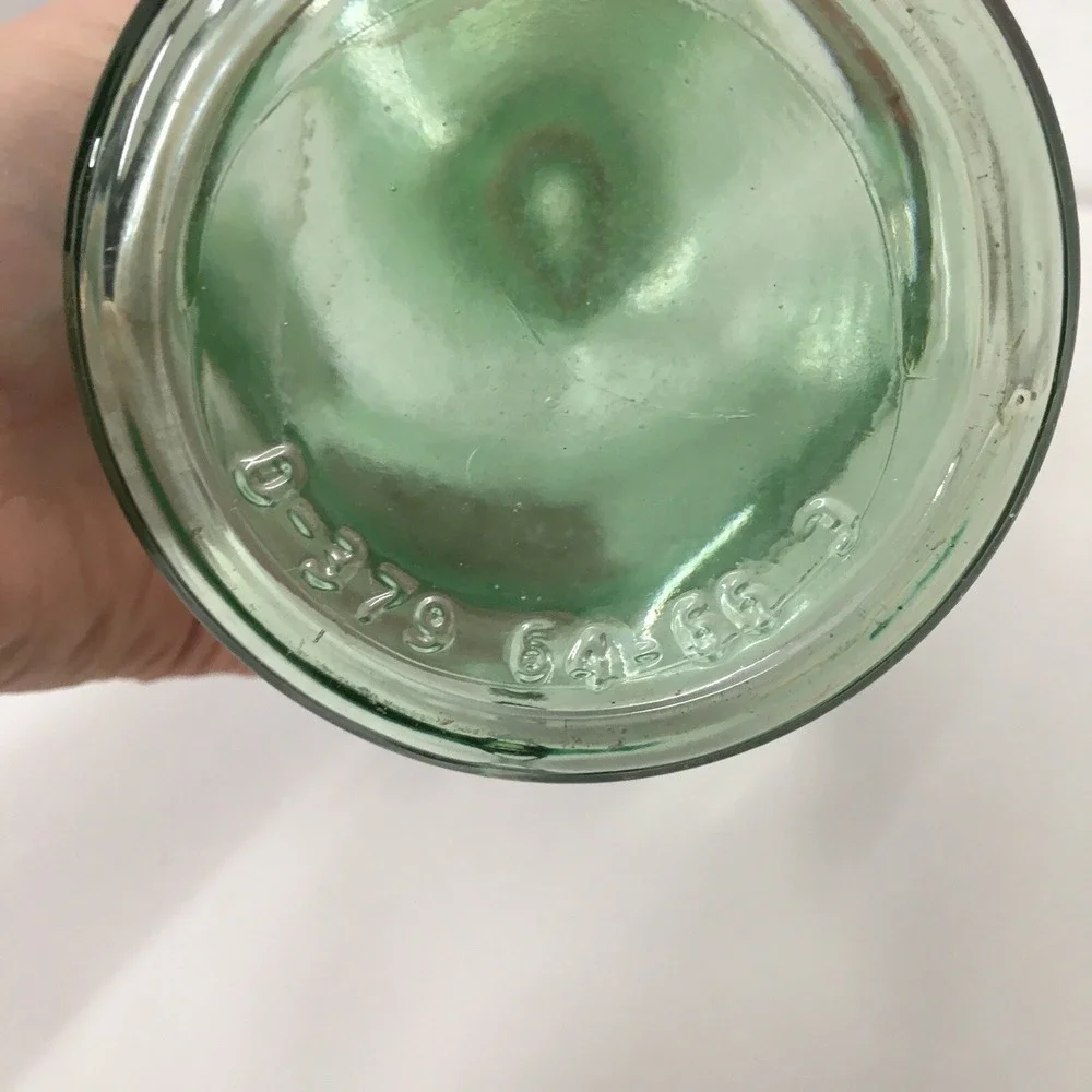 Vintage Glass Green Old Fitzgerald Decanter Bottle  1960's  Vintage‎